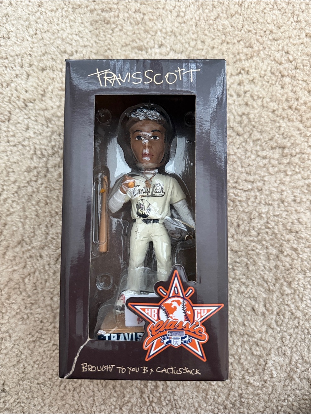 Travis Scott Cream and Black Boxed Collectible Figure